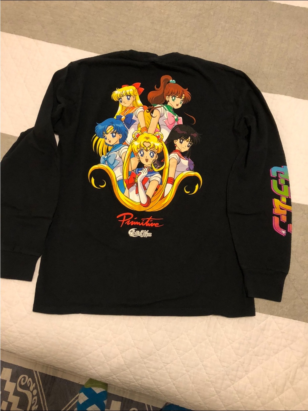 Primitive Black Sailor Moon Multicolor Graphic Long Sleeve Tee large